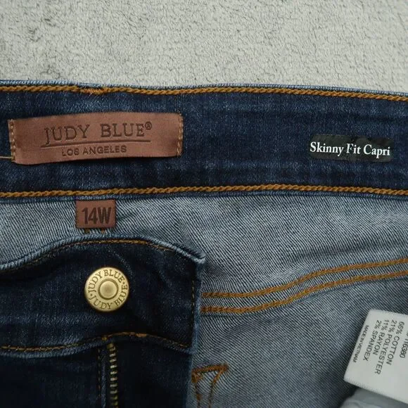 Judy Blue Jeans Women's 14W High-Rise Skinny Fit Capri 26" Inseam Distressed - Picture 9 of 16
